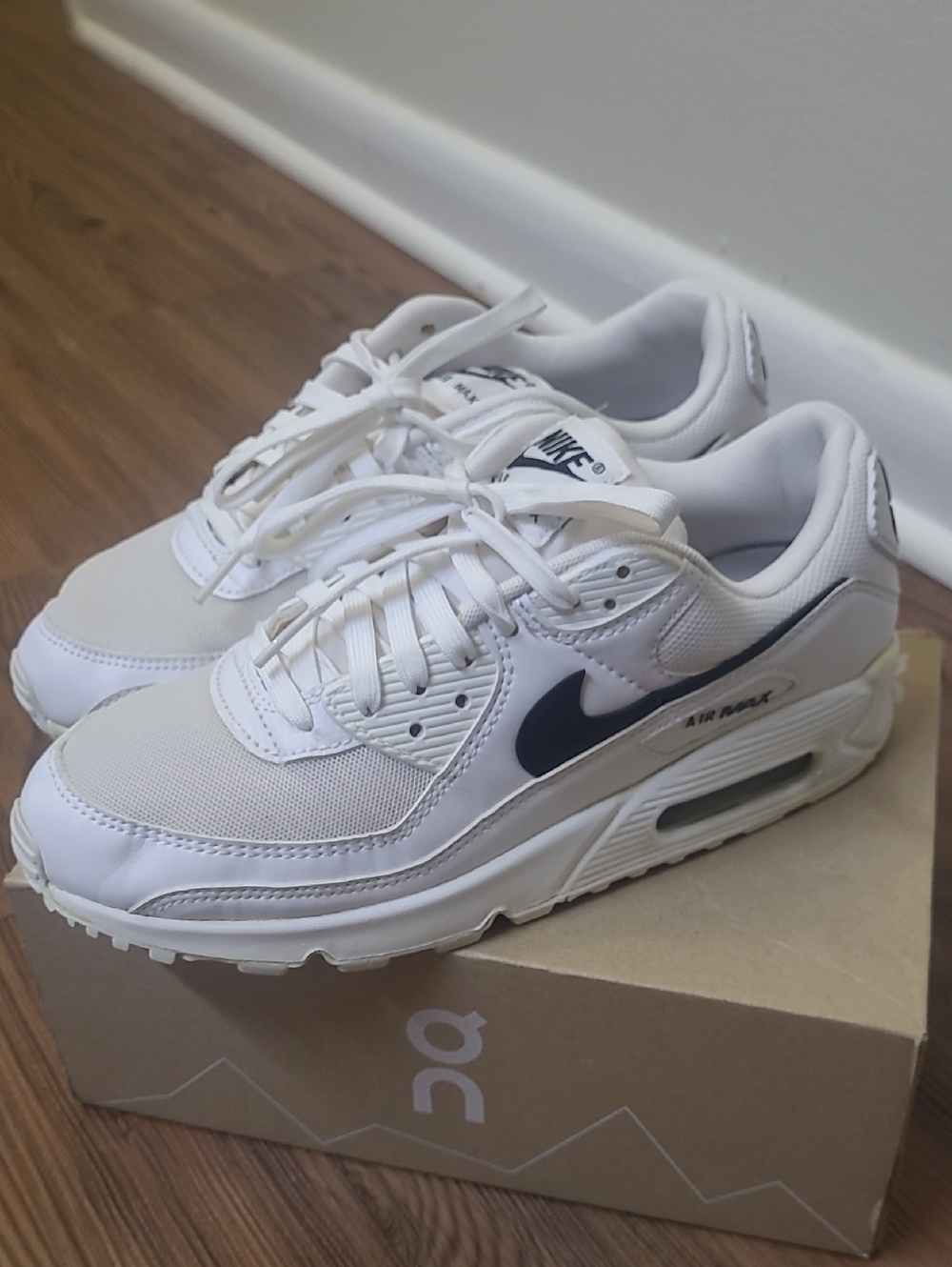 Nike White Sneakers with Black Swoosh